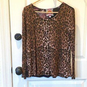 NWOT JOHNNY WAS LEOPARD FAVORITE TEE - SZ XL